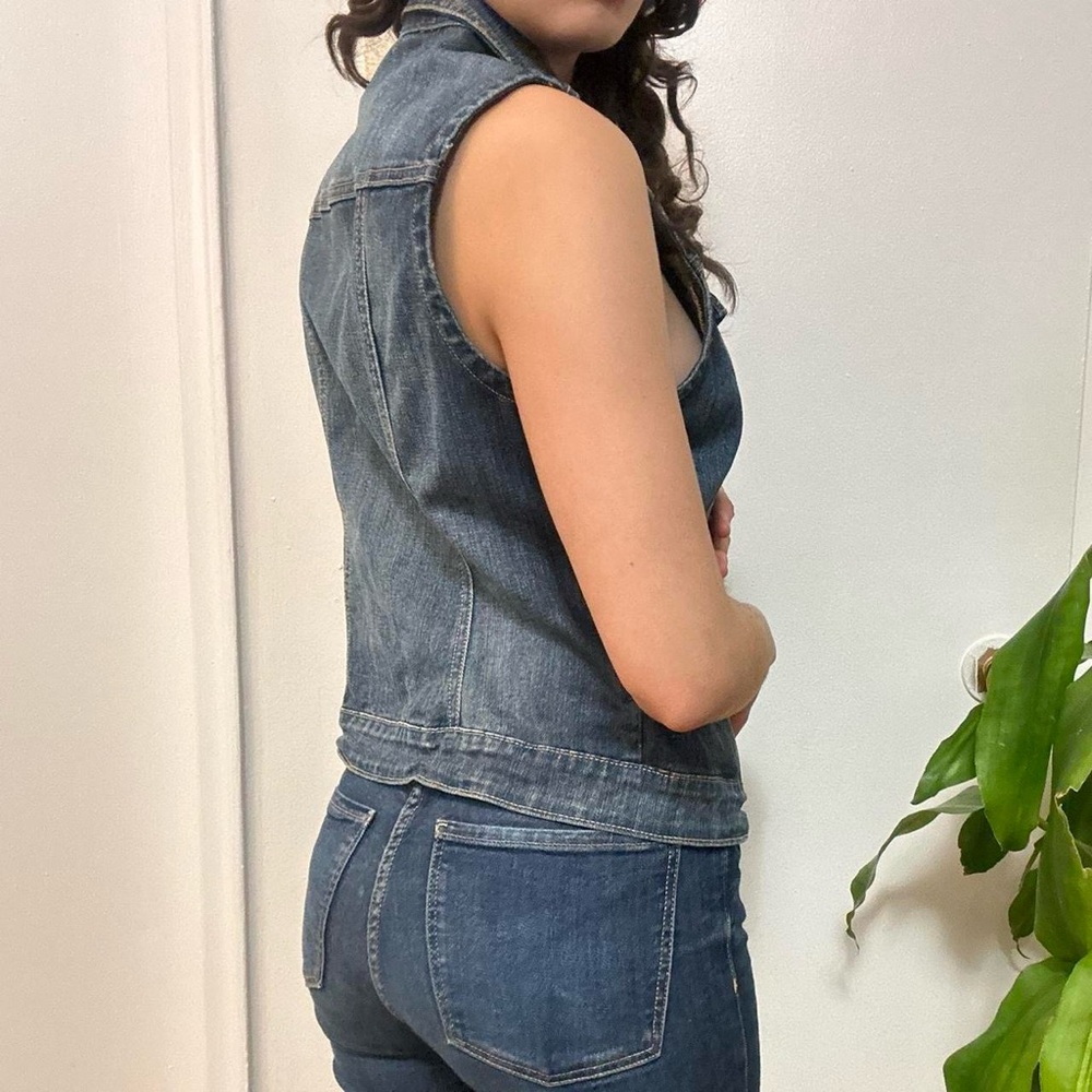 Smart Set Cowgirl Western Blue Denim Vest Size Small - Picture 7 of 8